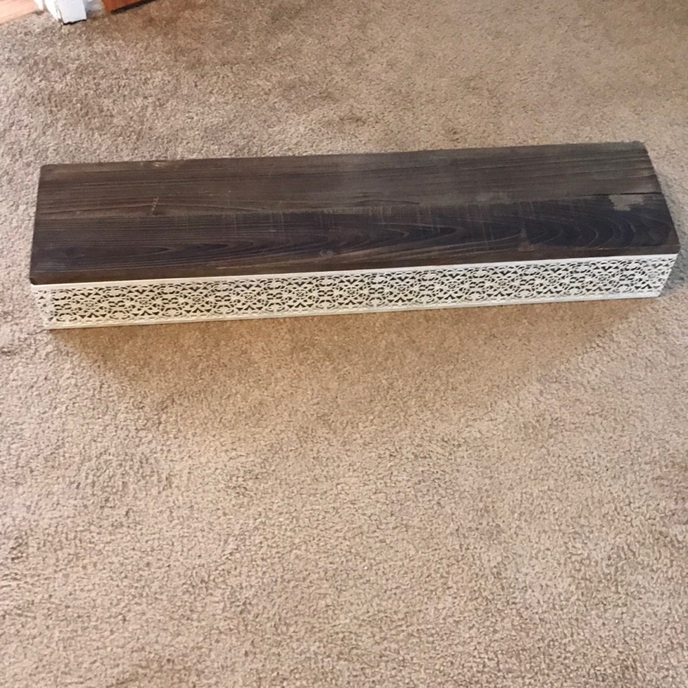 Wood and lace shelf